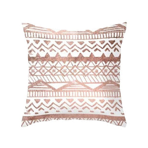 Rose Gold Geometric Pillow Cover