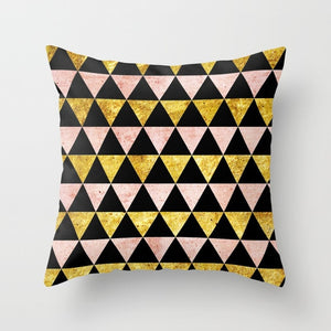 Bronzing Geometric Pillow Cover