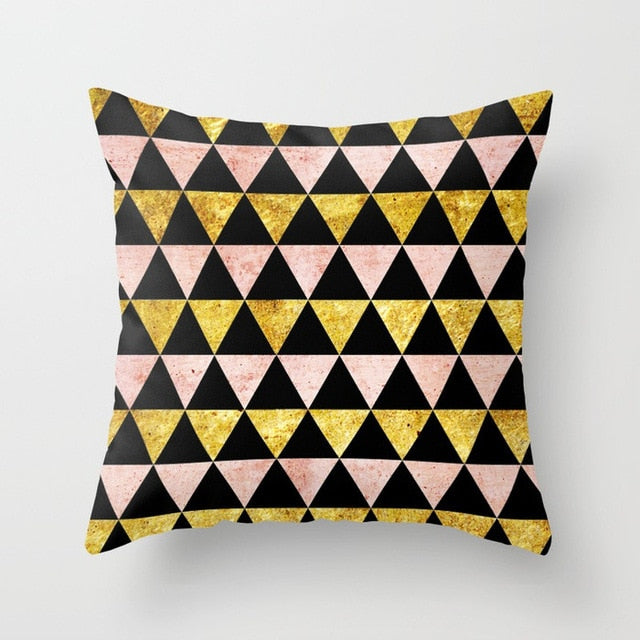 Bronzing Geometric Pillow Cover