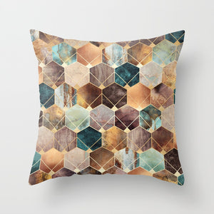 Bronzing Geometric Pillow Cover