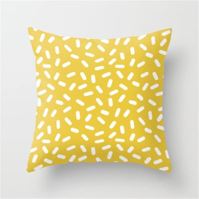 Yellow Graffiti Pillow Cover