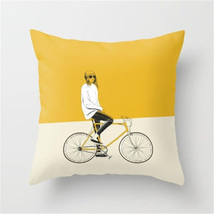 Yellow Graffiti Pillow Cover