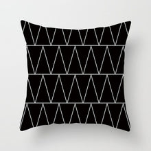 Load image into Gallery viewer, Black Geometric Pillow Cover