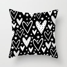 Load image into Gallery viewer, Black Geometric Pillow Cover