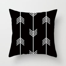 Load image into Gallery viewer, Black Geometric Pillow Cover