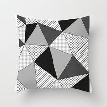 Load image into Gallery viewer, Black Geometric Pillow Cover