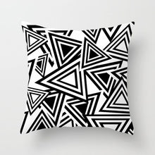 Load image into Gallery viewer, Black Geometric Pillow Cover