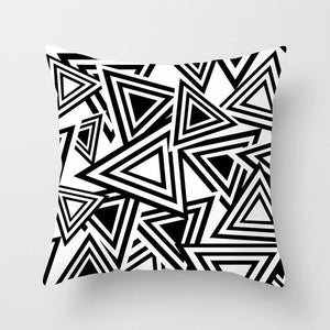 Black Geometric Pillow Cover