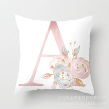 Load image into Gallery viewer, Pink Bronzing 26 Letter Pillow Cover