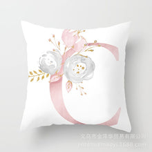 Load image into Gallery viewer, Pink Bronzing 26 Letter Pillow Cover