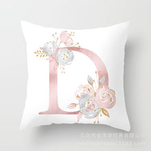 Load image into Gallery viewer, Pink Bronzing 26 Letter Pillow Cover