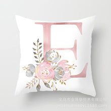 Load image into Gallery viewer, Pink Bronzing 26 Letter Pillow Cover