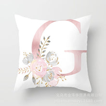 Load image into Gallery viewer, Pink Bronzing 26 Letter Pillow Cover