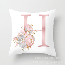 Load image into Gallery viewer, Pink Bronzing 26 Letter Pillow Cover