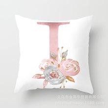 Load image into Gallery viewer, Pink Bronzing 26 Letter Pillow Cover