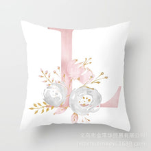 Load image into Gallery viewer, Pink Bronzing 26 Letter Pillow Cover