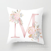 Load image into Gallery viewer, Pink Bronzing 26 Letter Pillow Cover
