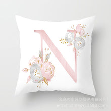 Load image into Gallery viewer, Pink Bronzing 26 Letter Pillow Cover