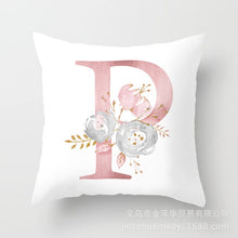 Load image into Gallery viewer, Pink Bronzing 26 Letter Pillow Cover