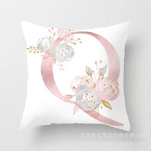 Load image into Gallery viewer, Pink Bronzing 26 Letter Pillow Cover