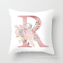 Load image into Gallery viewer, Pink Bronzing 26 Letter Pillow Cover