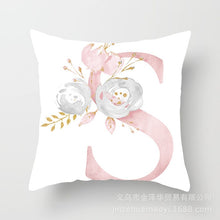 Load image into Gallery viewer, Pink Bronzing 26 Letter Pillow Cover