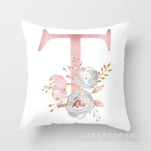 Load image into Gallery viewer, Pink Bronzing 26 Letter Pillow Cover