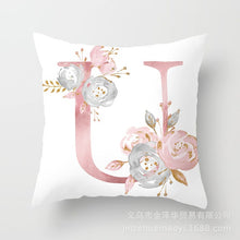 Load image into Gallery viewer, Pink Bronzing 26 Letter Pillow Cover