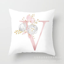 Load image into Gallery viewer, Pink Bronzing 26 Letter Pillow Cover