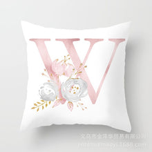 Load image into Gallery viewer, Pink Bronzing 26 Letter Pillow Cover