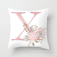 Load image into Gallery viewer, Pink Bronzing 26 Letter Pillow Cover