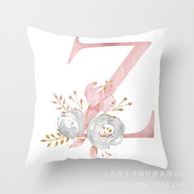 Load image into Gallery viewer, Pink Bronzing 26 Letter Pillow Cover
