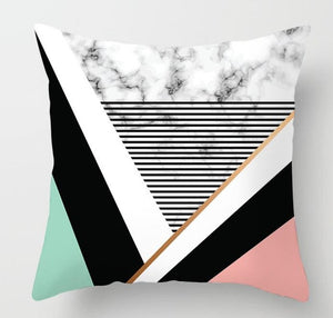 Pink/Green Marble Pillow Cover