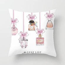 Load image into Gallery viewer, Flowers and Perfume Bottles Pillow Cover