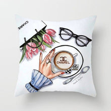 Load image into Gallery viewer, Flowers and Perfume Bottles Pillow Cover