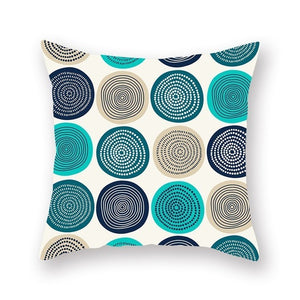 Blue Nordic Style Geometric Pillow Cover