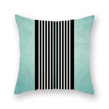 Load image into Gallery viewer, Blue Nordic Style Geometric Pillow Cover