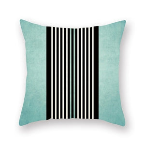 Blue Nordic Style Geometric Pillow Cover