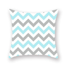 Load image into Gallery viewer, Blue Nordic Style Geometric Pillow Cover