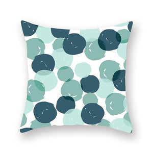 Blue Nordic Style Geometric Pillow Cover