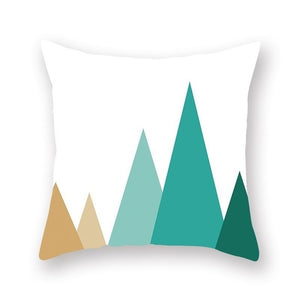 Blue Nordic Style Geometric Pillow Cover