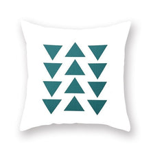 Load image into Gallery viewer, Blue Nordic Style Geometric Pillow Cover