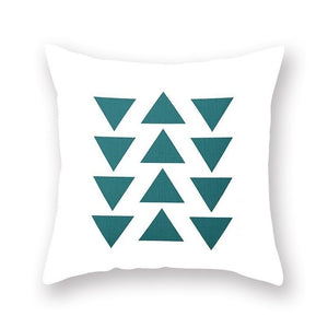 Blue Nordic Style Geometric Pillow Cover