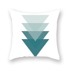 Load image into Gallery viewer, Blue Nordic Style Geometric Pillow Cover