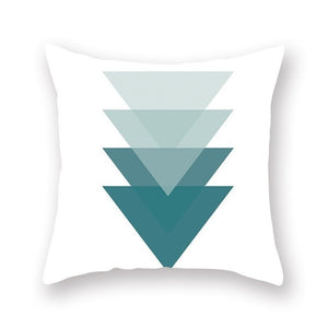 Blue Nordic Style Geometric Pillow Cover