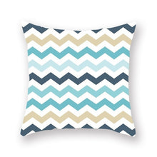 Load image into Gallery viewer, Blue Nordic Style Geometric Pillow Cover