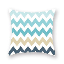 Load image into Gallery viewer, Blue Nordic Style Geometric Pillow Cover