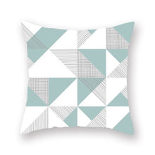 Load image into Gallery viewer, Blue Nordic Style Geometric Pillow Cover
