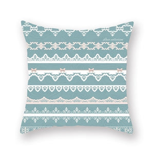 Blue Nordic Style Geometric Pillow Cover