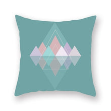 Load image into Gallery viewer, Blue Nordic Style Geometric Pillow Cover